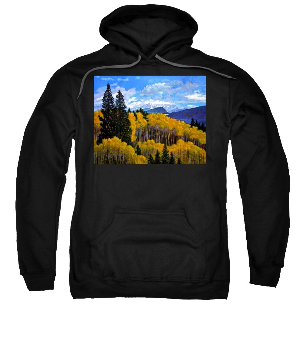 Fall Sweatshirt featuring the painting Natures Patterns - Rocky Mountains by John Lautermilch