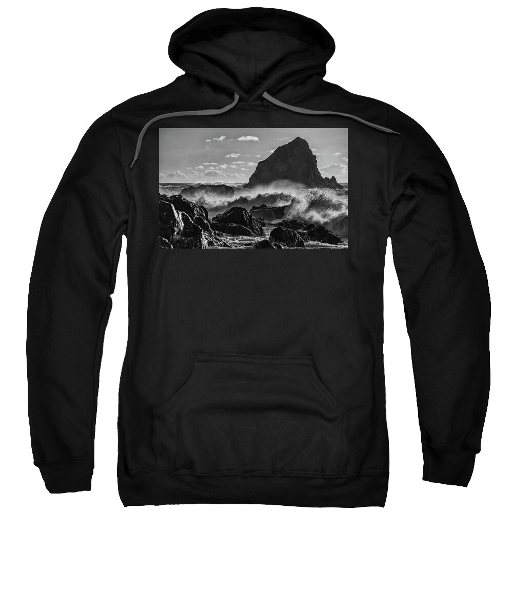 Navarro Beach Sweatshirt featuring the photograph Navarro Beach Waves Albion CA by Donnie Whitaker