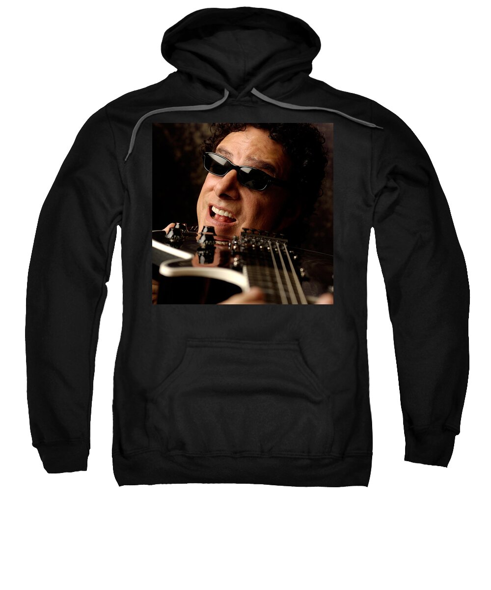 Neal Schon Sweatshirt featuring the photograph Neal Schon by Gene Martin by David Smith