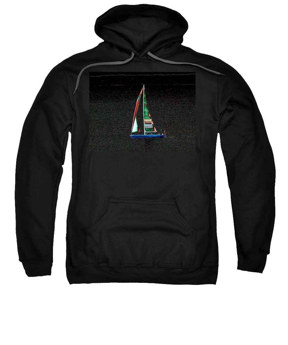 Seattle Sweatshirt featuring the photograph Night Sail 2 by Tim Allen