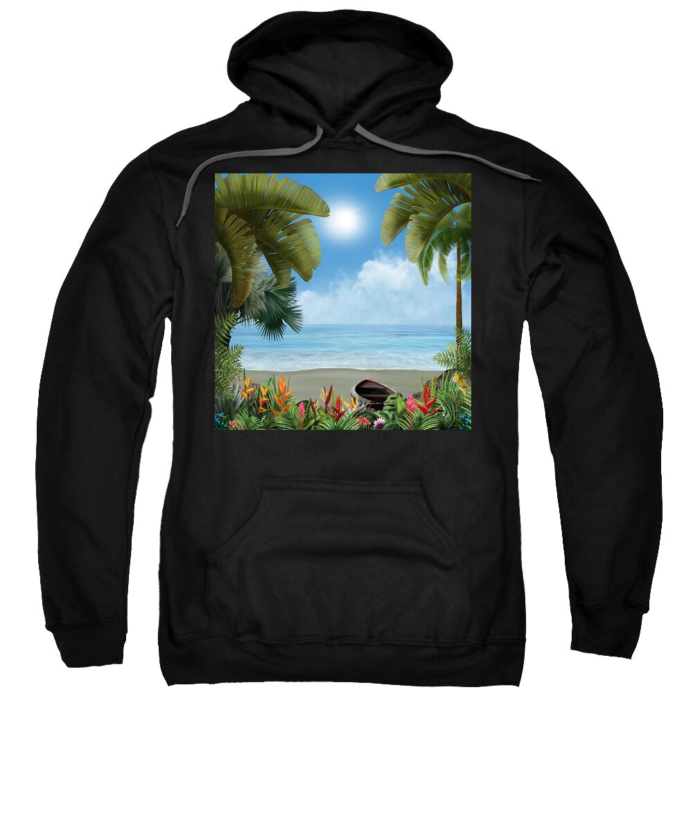 “ocean Paradise” Sweatshirt featuring the digital art Ocean Paradise by Mark Taylor