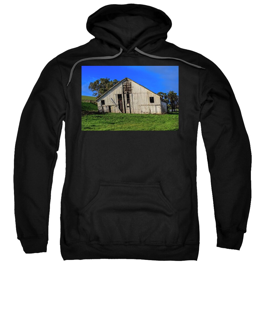 Barn Sweatshirt featuring the photograph Old White Barn by Bruce Bottomley