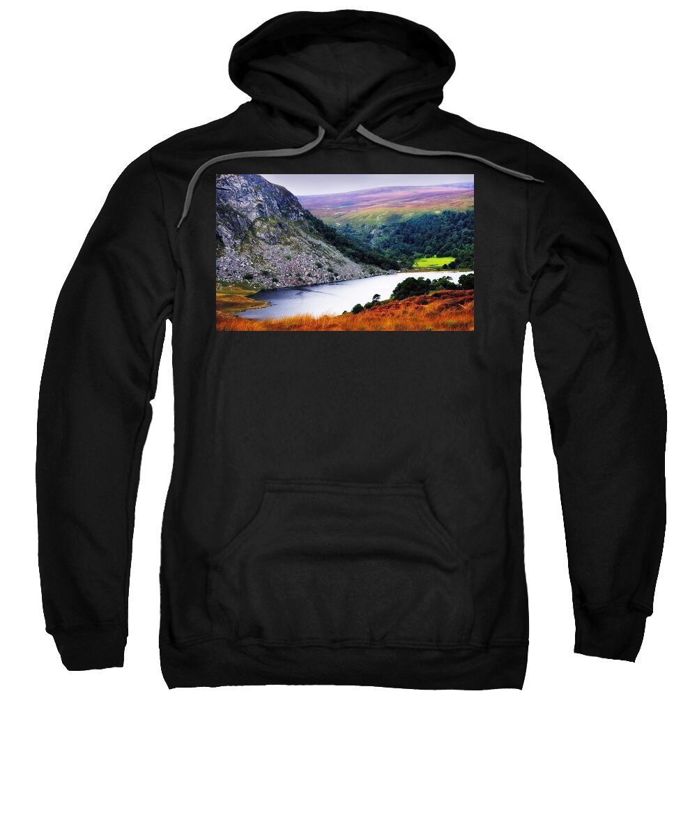 Ireland Sweatshirt featuring the photograph On the Shore of Lough Tay. Wicklow. Ireland by Jenny Rainbow