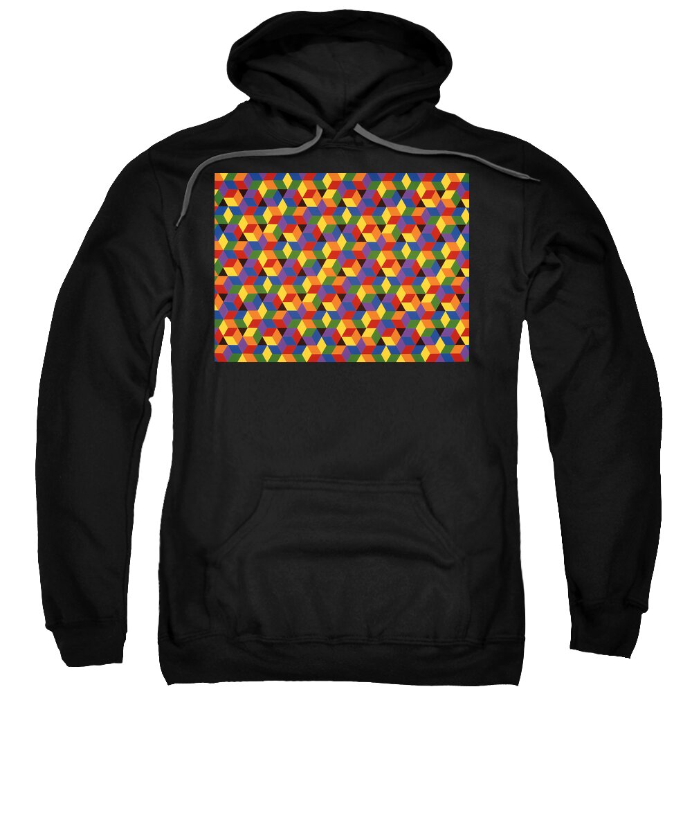 Abstract Sweatshirt featuring the painting Open Hexagonal Lattice I by Janet Hansen