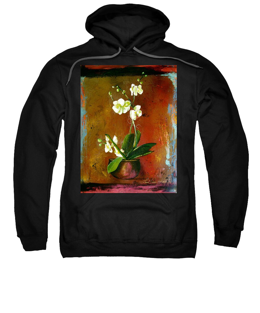 Orchid Art Beautiful Art Sweatshirt featuring the painting Orchid by Laura Pierre-Louis