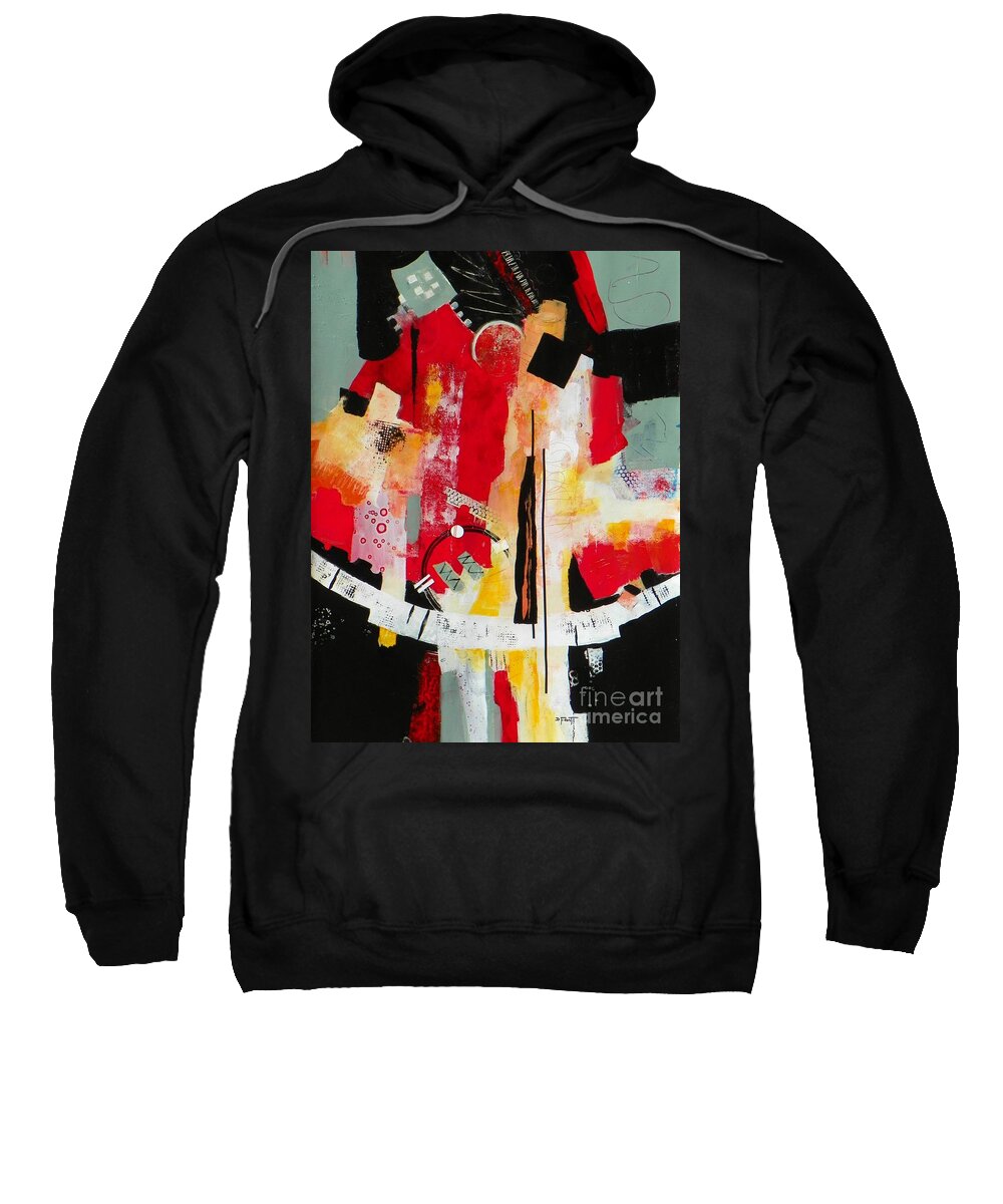 Abstract Expressionism Sweatshirt featuring the painting Parallels by Donna Frost