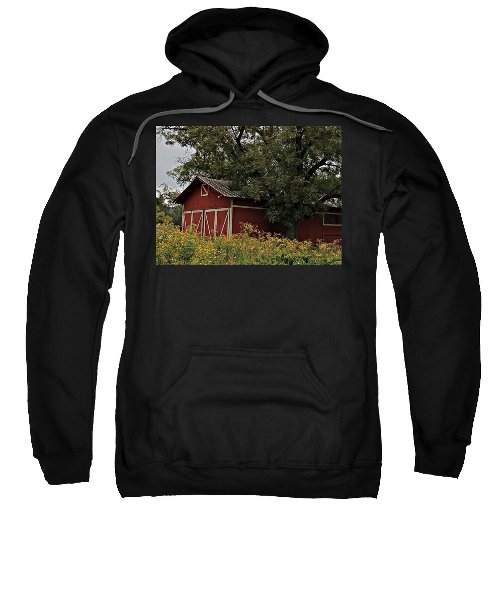  Sweatshirt featuring the photograph Pine Barn by Matalyn Gardner
