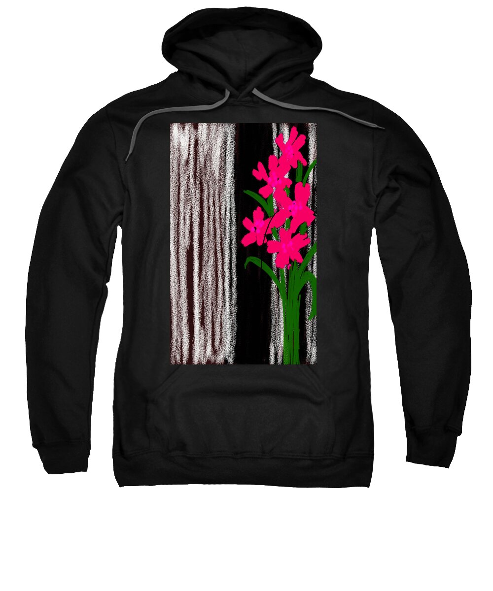 Flowers Sweatshirt featuring the digital art Pink flowers by Faashie Sha