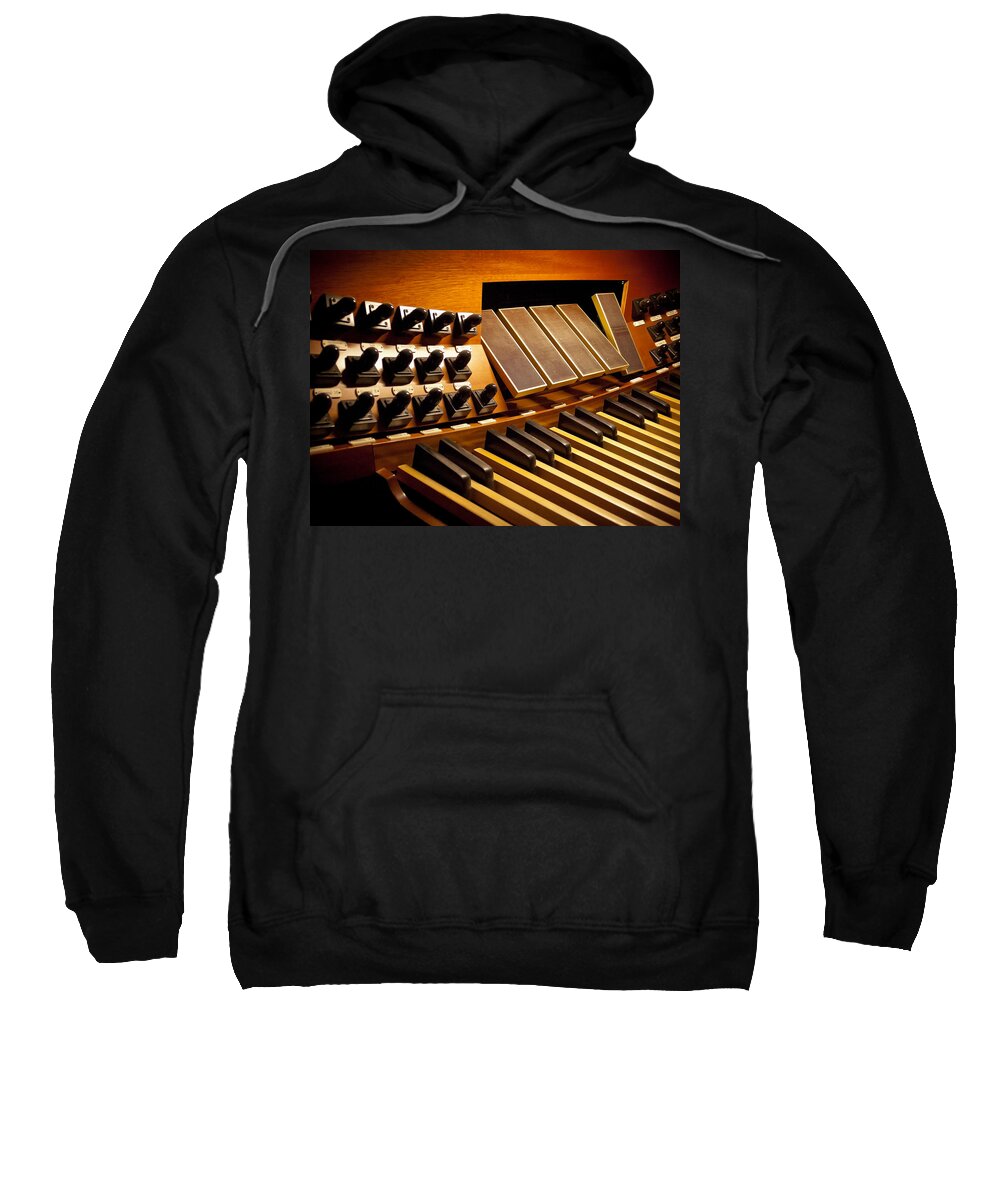 Pipe Organ Sweatshirt featuring the photograph Pipe organ pedals by Jenny Setchell