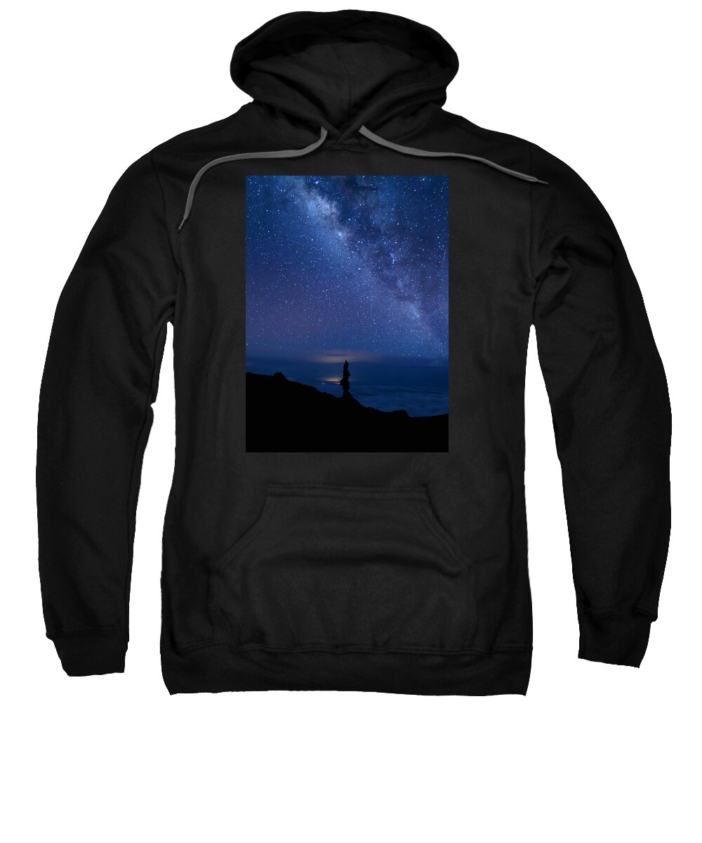 Milky Way Sweatshirt featuring the photograph Pointing to the Heavens by Susan Rissi Tregoning