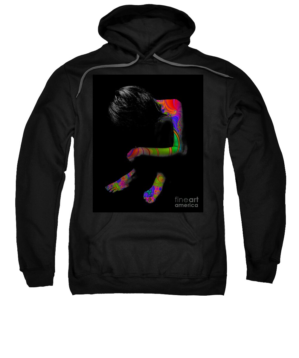 Body Paint Sweatshirt featuring the photograph Projected Body Paint 2094915A by Rolf Bertram