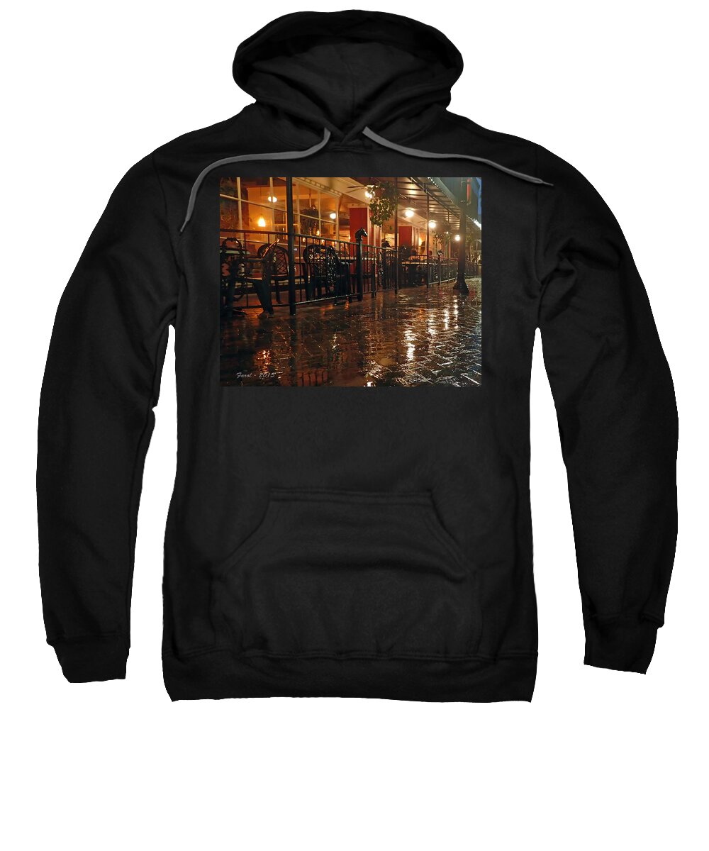 Rain Sweatshirt featuring the photograph Rainy Night in Gainesville by Farol Tomson