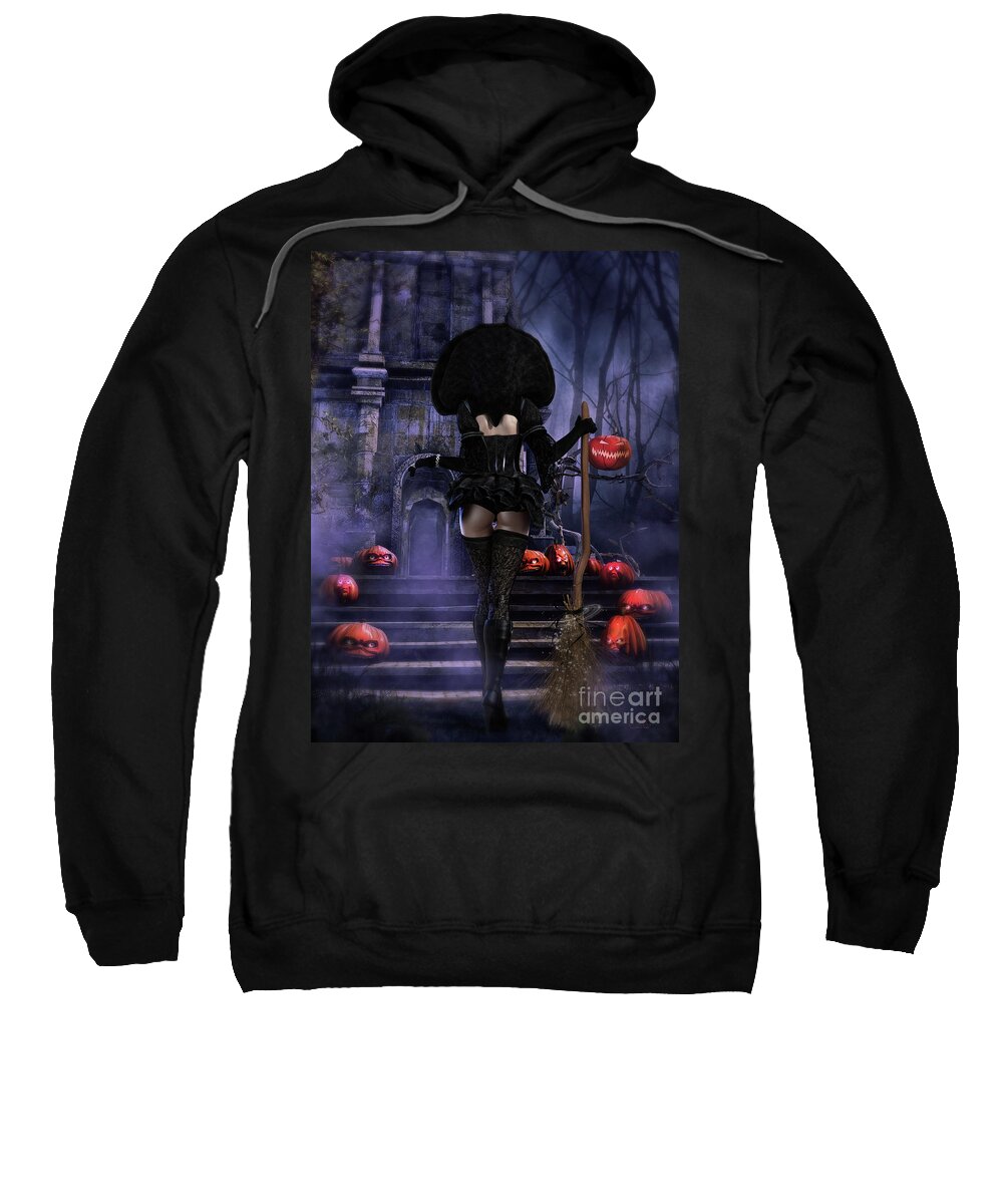 Halloween Witch Sweatshirt featuring the digital art Ready Boys Halloween Witch by Shanina Conway