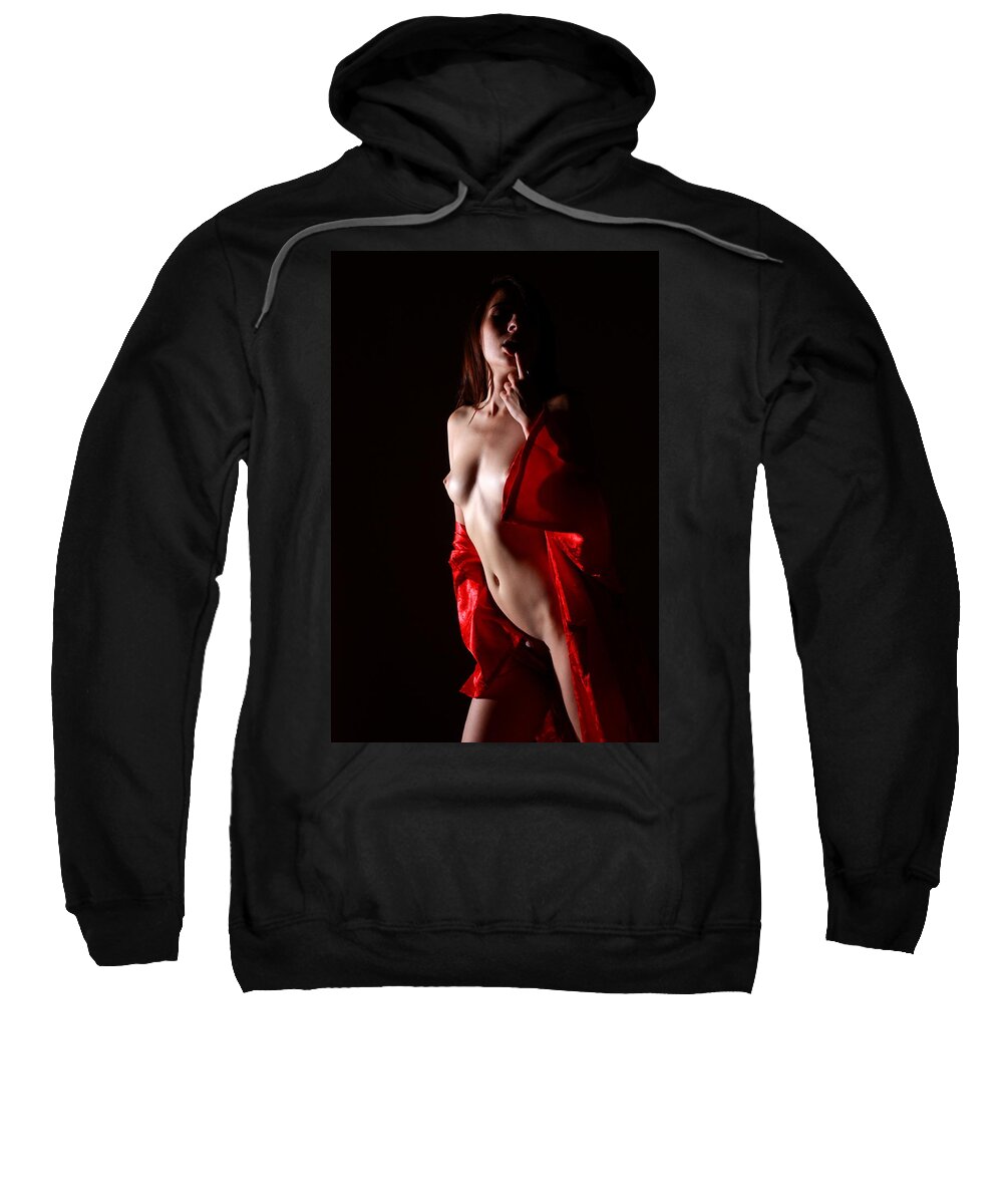 Nude Sweatshirt featuring the photograph Red is the Color by Joe Kozlowski