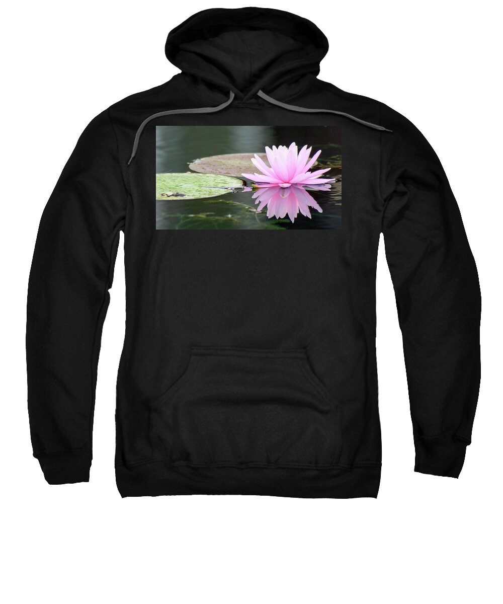 Water Lily Sweatshirt featuring the photograph Reflected Water Lily by Mary Anne Delgado