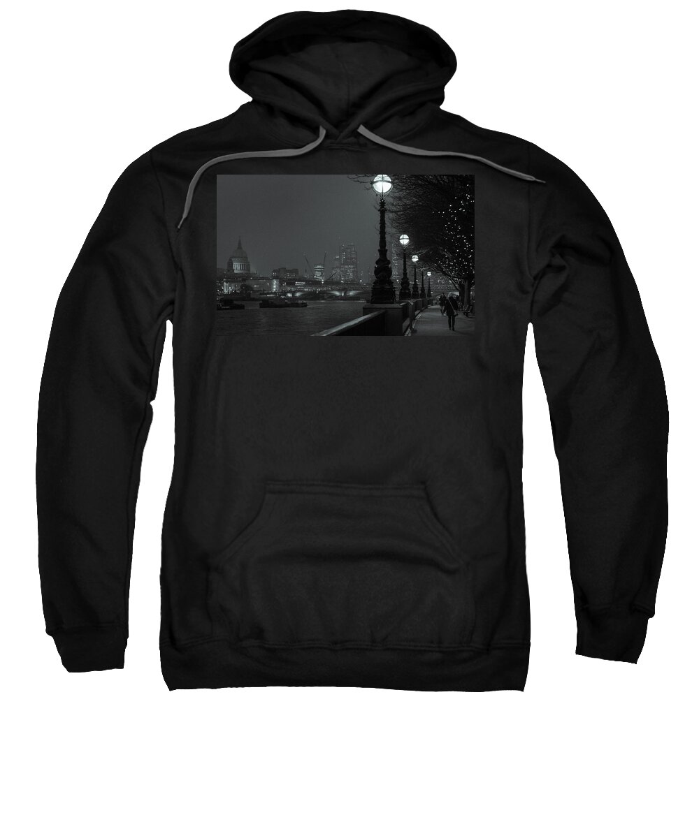 River Sweatshirt featuring the photograph River Thames Embankment, London 2 by Perry Rodriguez