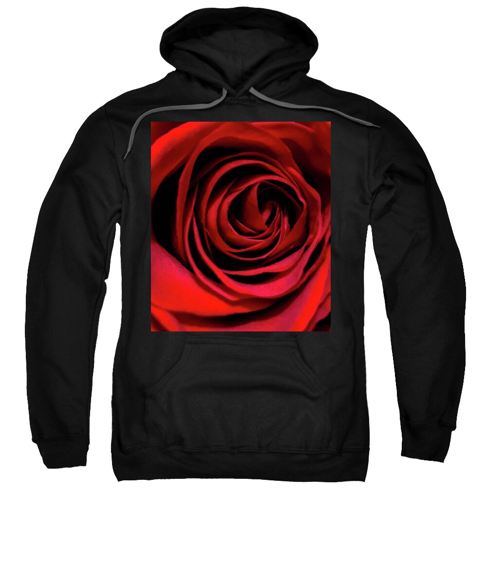 Red Sweatshirt featuring the photograph Rose of Love by Steph Gabler