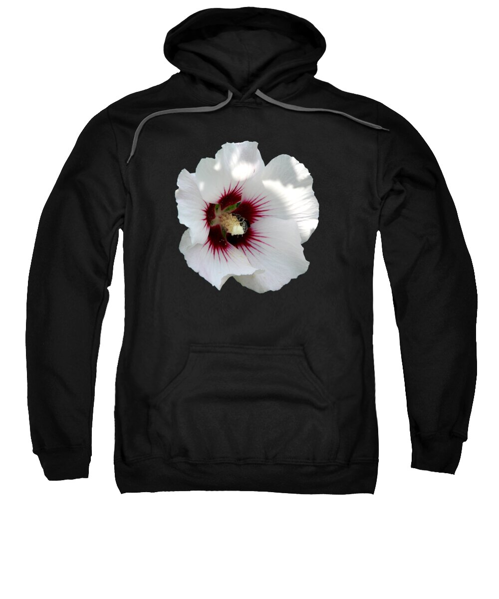 Rose Of Sharon Sweatshirt featuring the photograph Rose of Sharon Flower and Bumble Bee by Rose Santuci-Sofranko