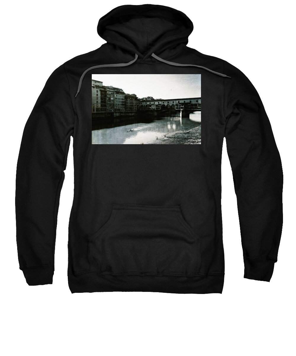 Arno Sweatshirt featuring the photograph Rower on the Arno by Marna Edwards Flavell