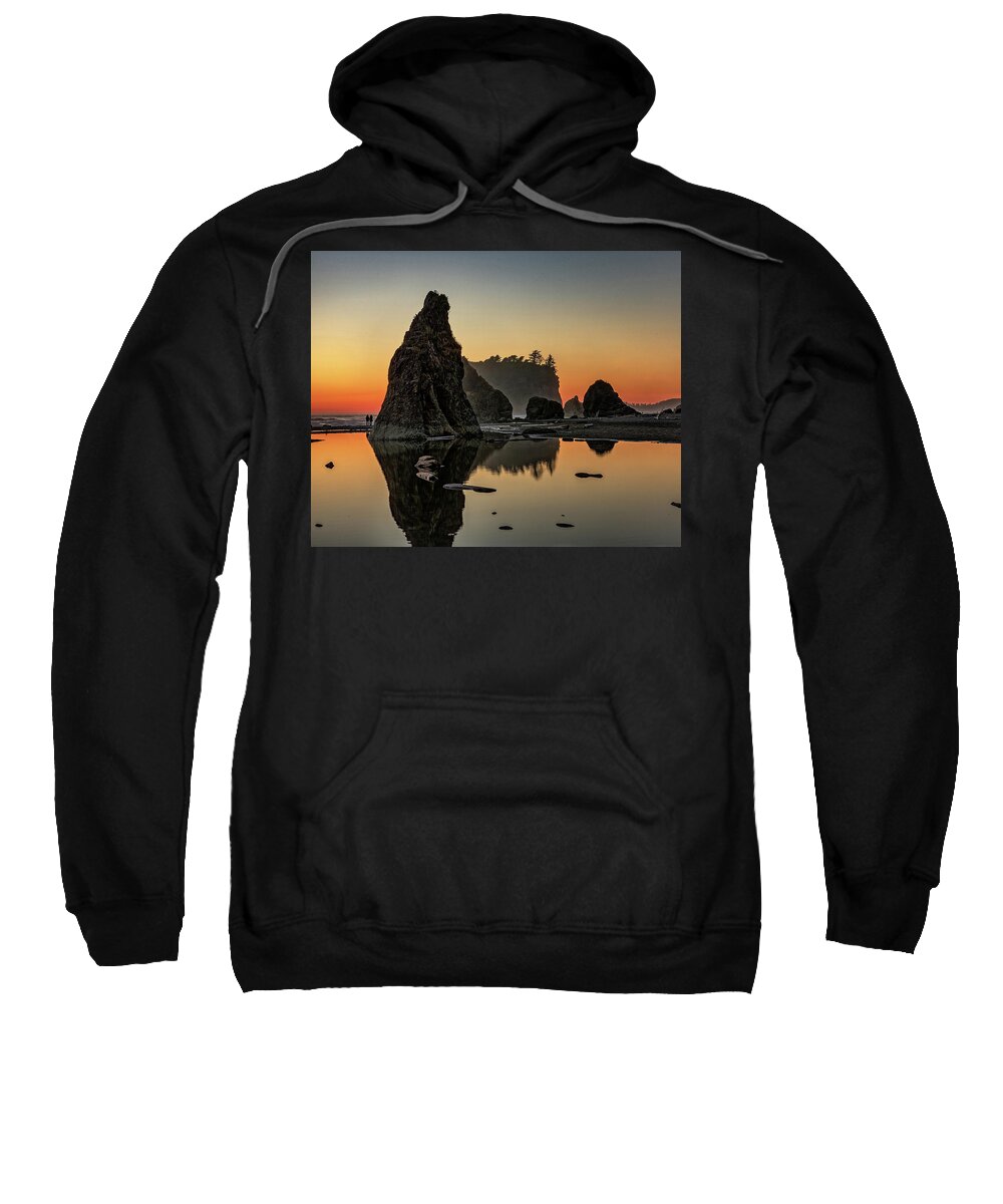 Olympic Peninsula Sweatshirt featuring the photograph Ruby Beach at Sunset by Kyle Lee