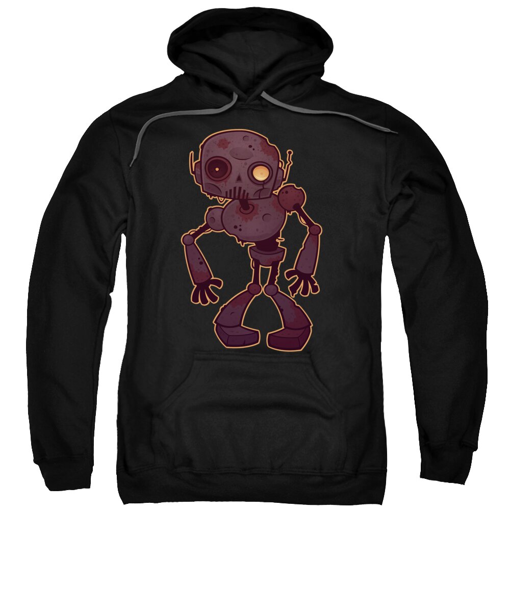 Zombie Sweatshirt featuring the digital art Rusty Zombie Robot by John Schwegel