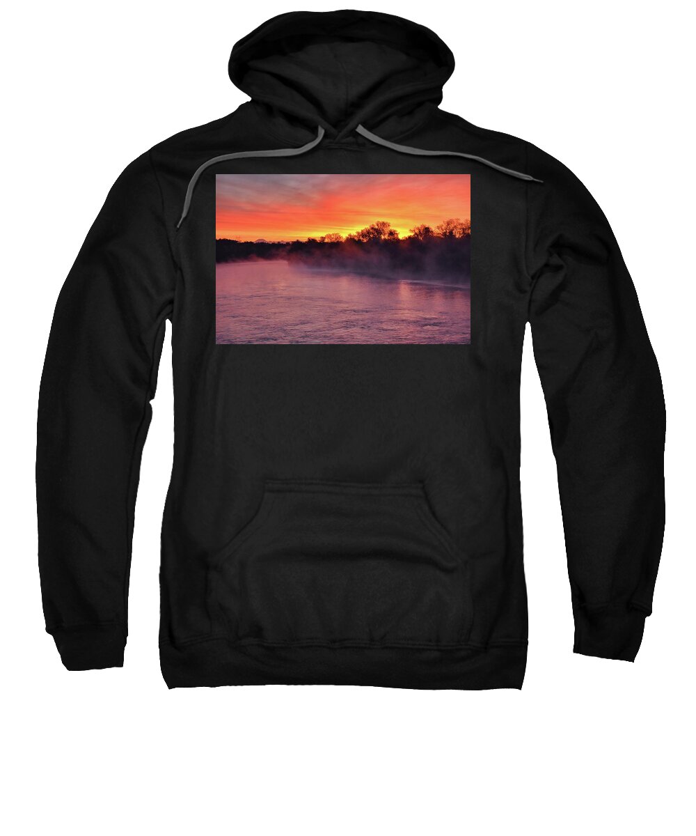 Sundial Bridge Sweatshirt featuring the photograph Sacramento River Sunrise by Maria Jansson