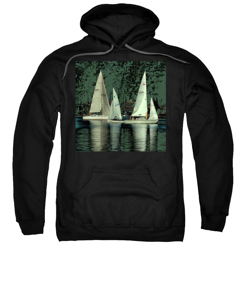 Sailing Reflections Sweatshirt featuring the photograph Sailing Reflections by David Patterson