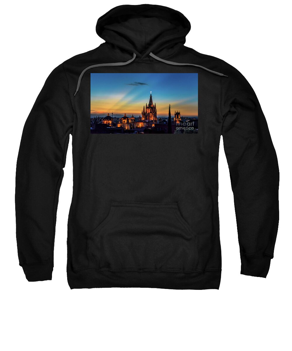 Sunset Sweatshirt featuring the photograph San Miguel Sunset by David Meznarich