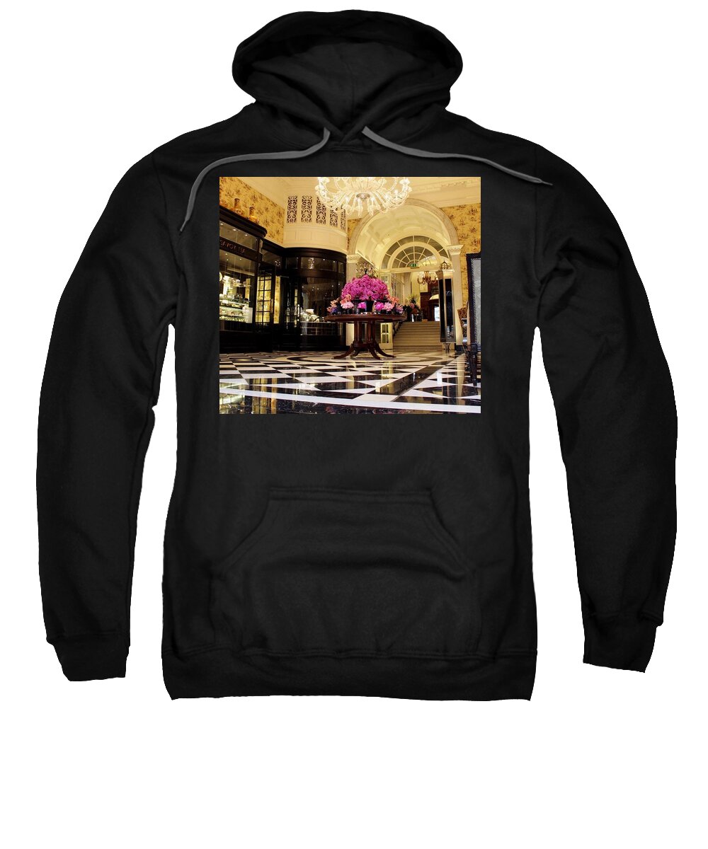  Sweatshirt featuring the photograph Savoy Hotel London England by Jacqueline Manos