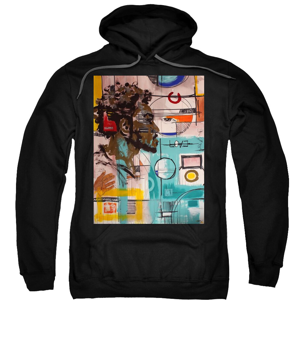 Abstract Sweatshirt featuring the mixed media Sentient Moments by Aort Reed