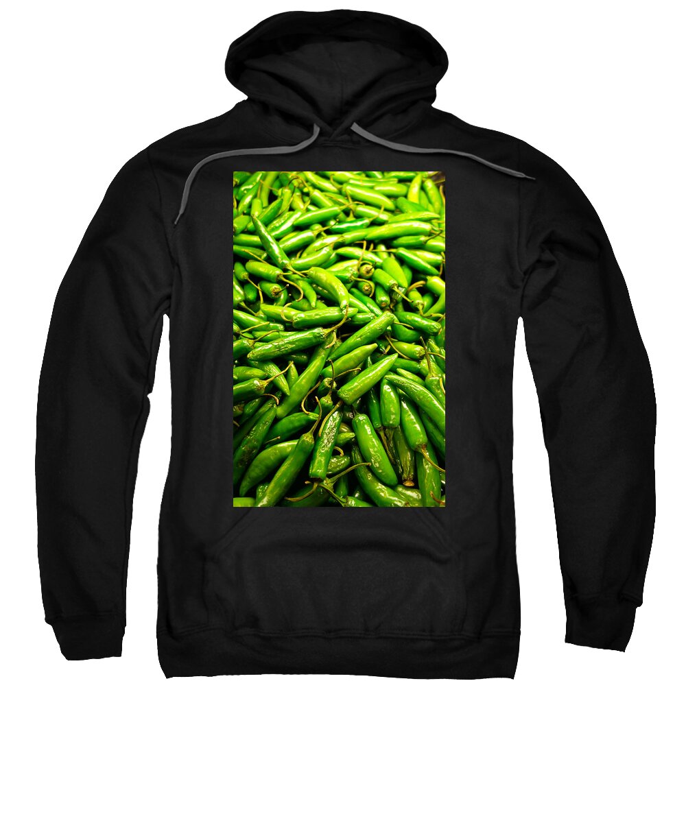 Serrano Chiles Sweatshirt featuring the photograph Serrano Peppers by Robert Meyers-Lussier