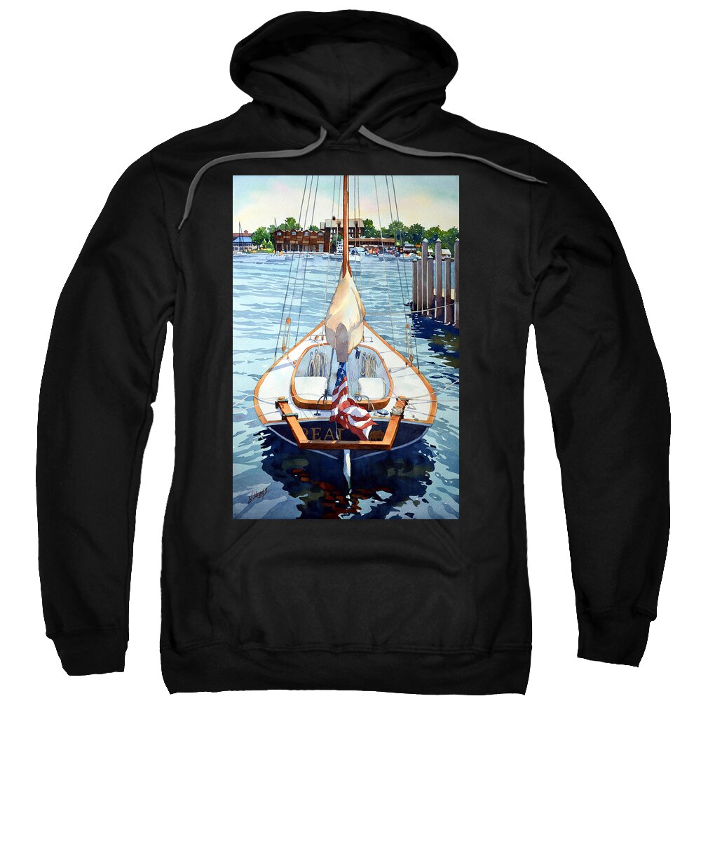 Landscape Sweatshirt featuring the painting Short Ride to the Bay by Mick Williams