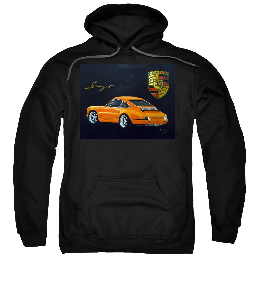 Cars Sweatshirt featuring the painting Singer Porsche by Richard Le Page