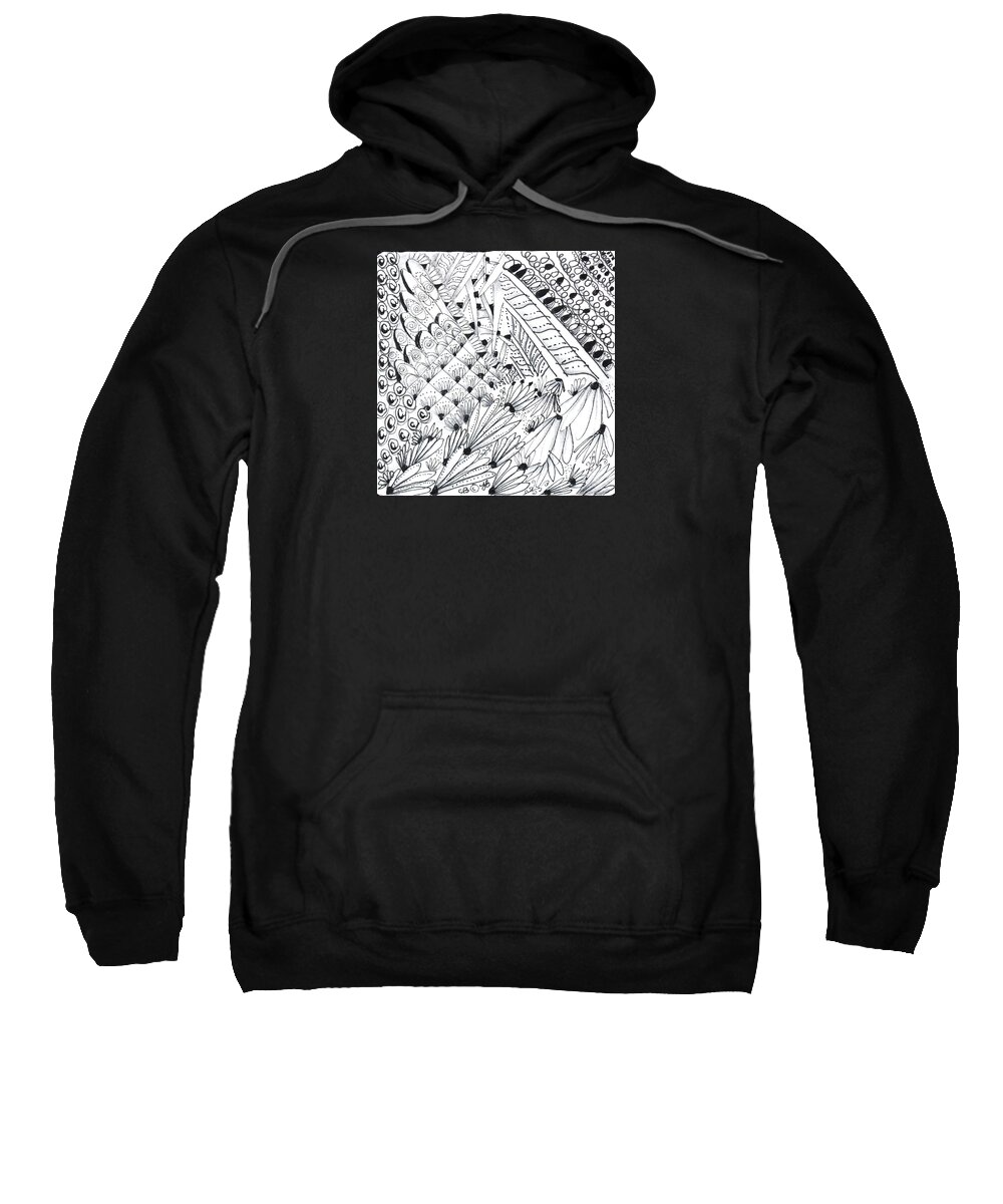 Caregiver Sweatshirt featuring the drawing Sister Tangle by Carole Brecht