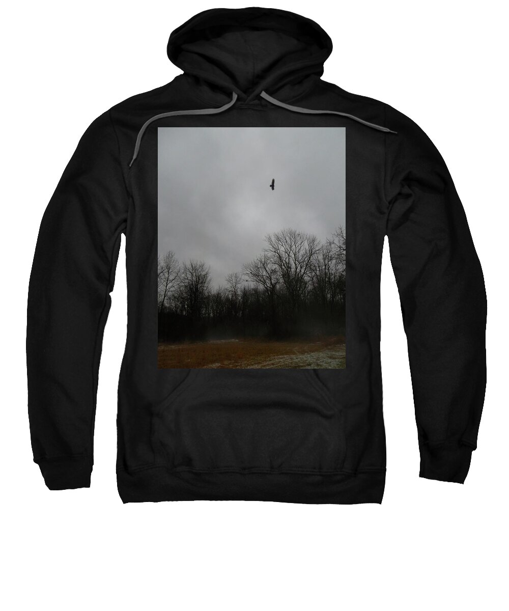 Bird Sweatshirt featuring the digital art Skybird by Susan Esbensen