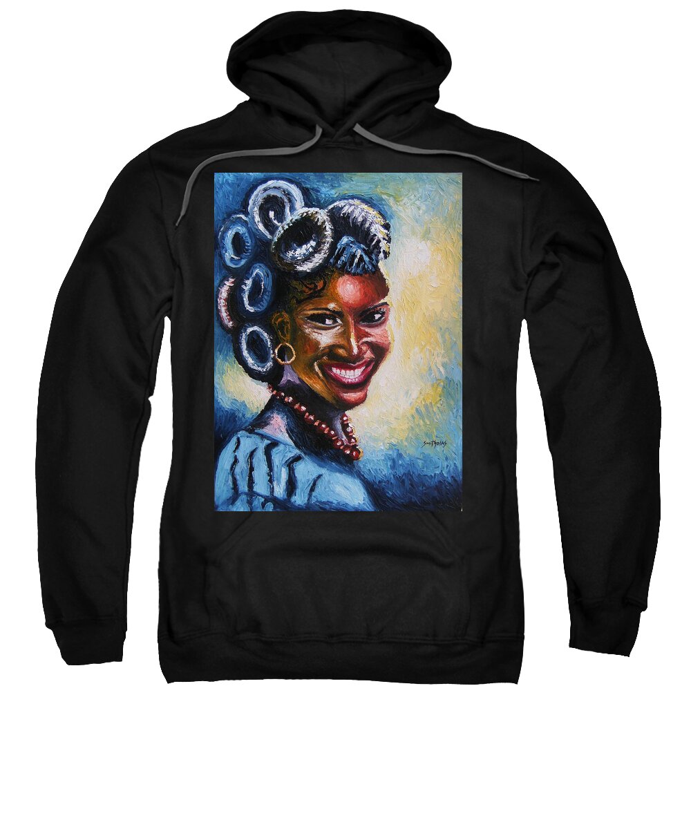 Smiles Sweatshirt featuring the painting Smile by Olaoluwa Smith