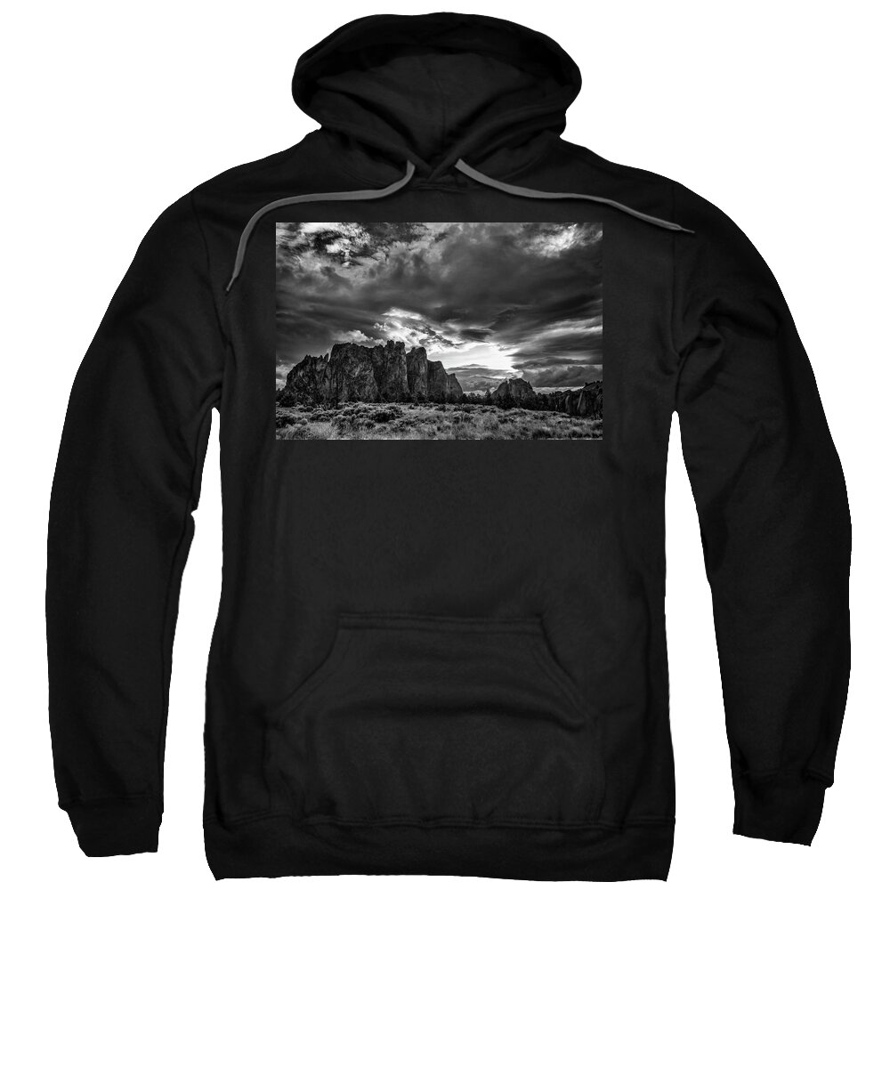 Clouds Sweatshirt featuring the photograph Smith Rock Fury by Steven Clark