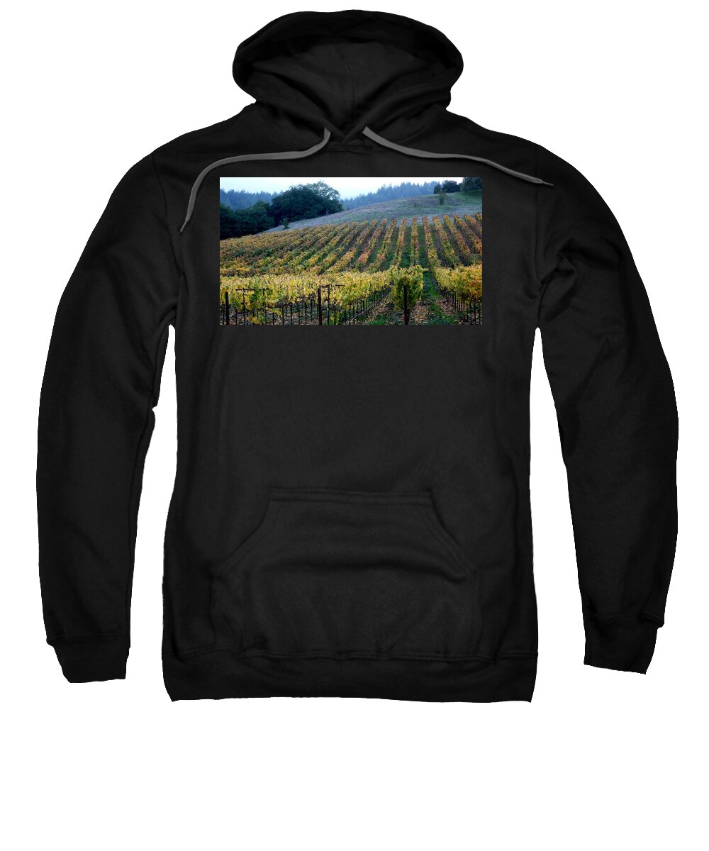 Vineyards Sweatshirt featuring the photograph Sonoma County Vineyards Near Healdsburg by Charlene Mitchell