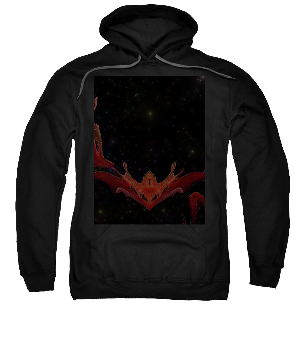 Space Truck Cosmos Galaxy Fantasy Alien Star Service Center Sweatshirt featuring the digital art Spacecraft by Sergey Chernyavsky