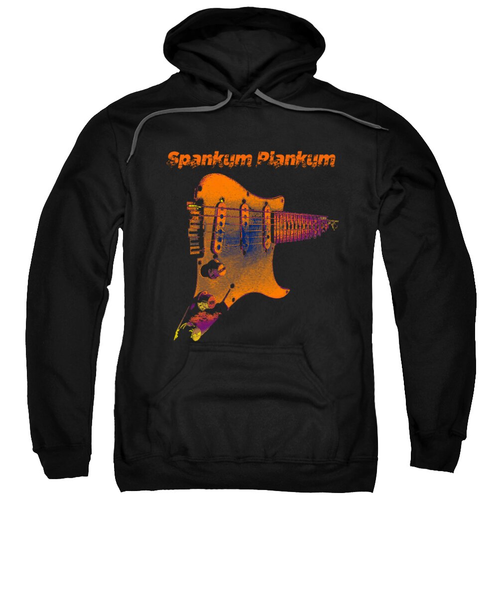 Fender Sweatshirt featuring the digital art Spankum Plankum by Guitarwacky Fine Art