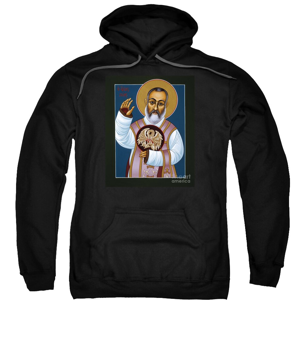 St Padre Pio Mother Pelican Sweatshirt featuring the painting St Padre Pio Mother Pelican 047 by William Hart McNichols