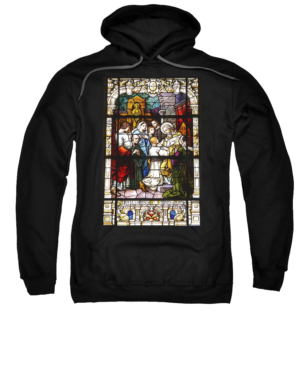 Church Sweatshirt featuring the photograph Stained Glass 1 by Kenneth Albin