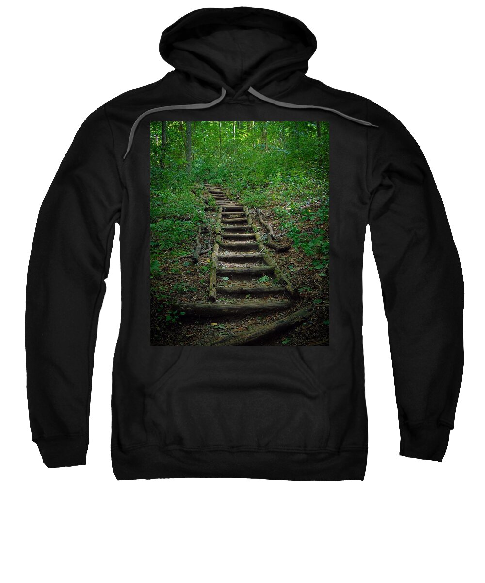 Trails Sweatshirt featuring the photograph Stairway at Unicoi Gap on the AT by Richie Parks