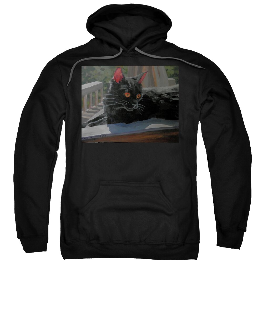 Black Cat Sweatshirt featuring the painting Stella by Martha Tisdale