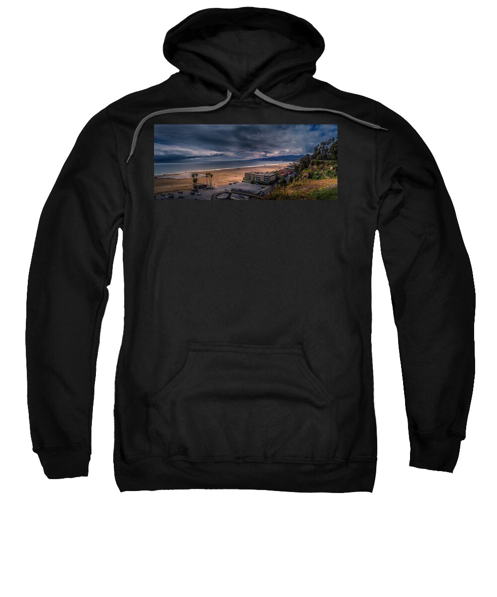 Sunset Sweatshirt featuring the photograph Storm Watch Over Malibu - Panarama by Gene Parks