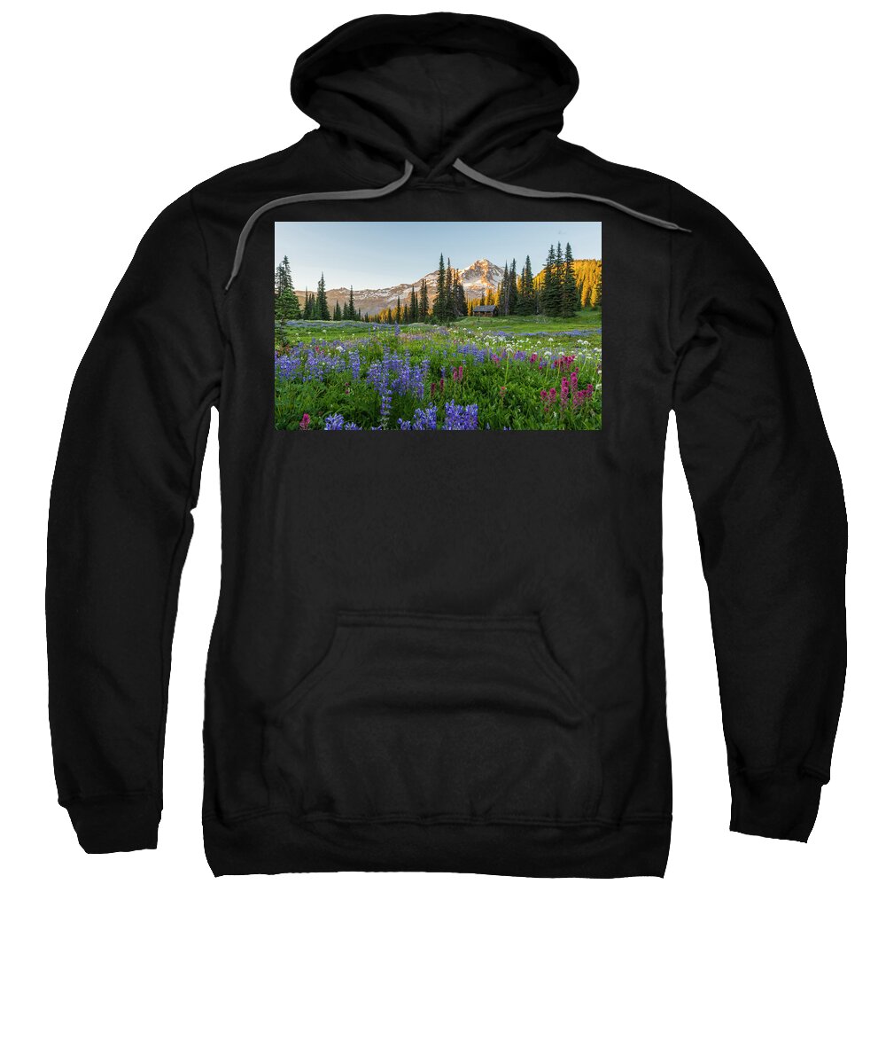 Sunset Sweatshirt featuring the digital art Summer beauty at Indian Henry's Hunting Ground by Michael Lee