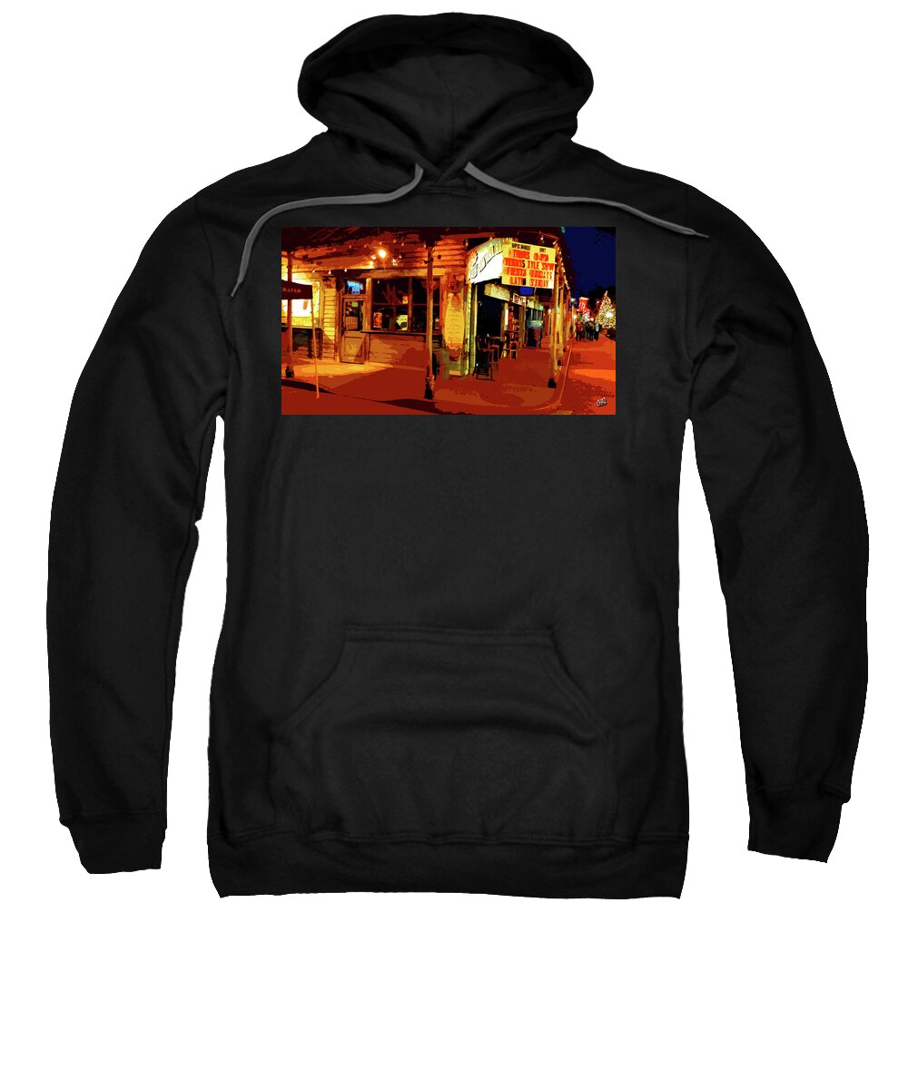 Night Paintings Sweatshirt featuring the painting Sun On The Beach at Night by CHAZ Daugherty