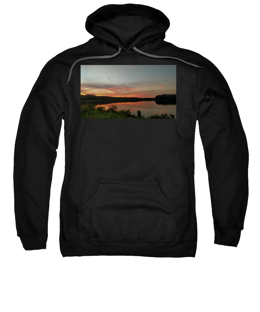  Sweatshirt featuring the photograph Sunny Lake Sunset by Brad Nellis