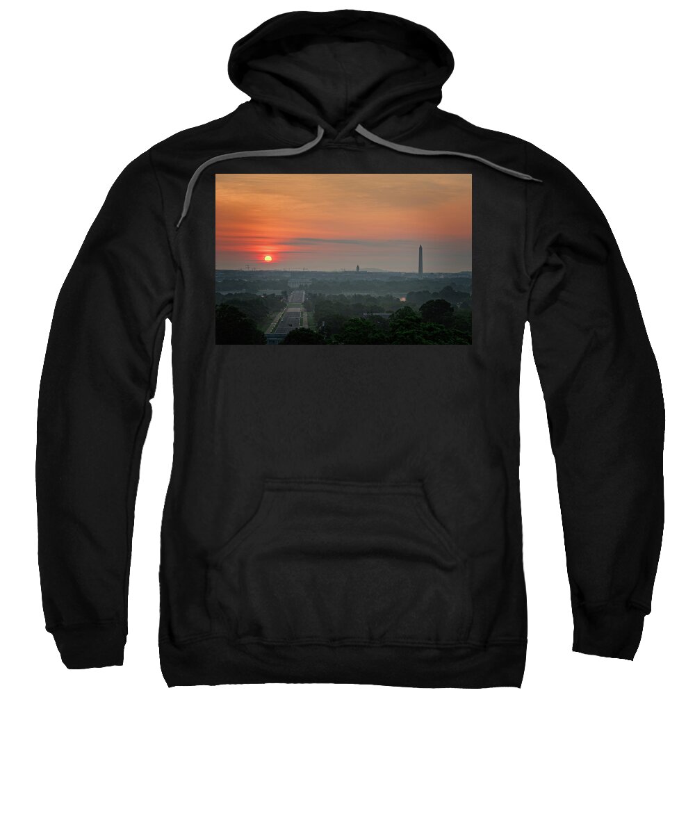 Photograph Sweatshirt featuring the photograph Sunrise from the Arlington House by Cindy Lark Hartman