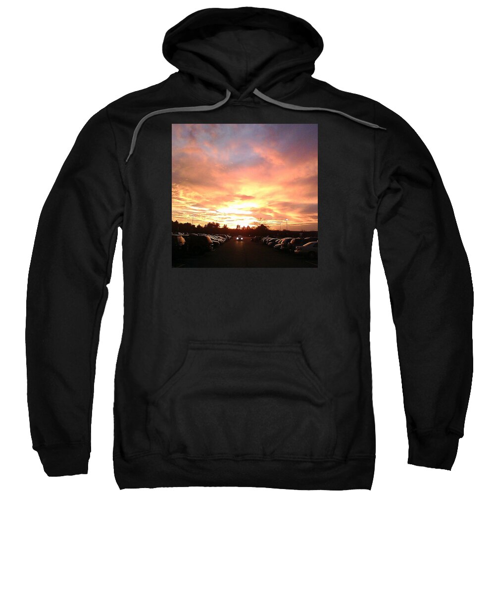 Sunset Sweatshirt featuring the photograph Sunset At Parking Lot by Wolfgang Schweizer